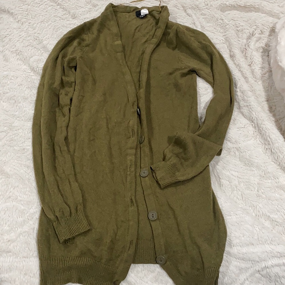 Green cardigan
